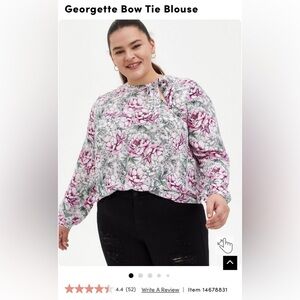Torrid Georgette Bow Tie Blouse